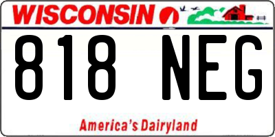 WI license plate 818NEG