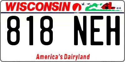 WI license plate 818NEH