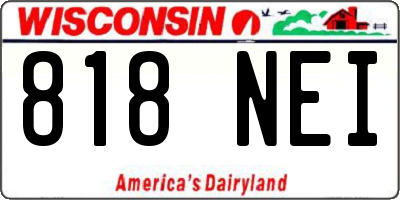 WI license plate 818NEI
