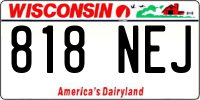 WI license plate 818NEJ