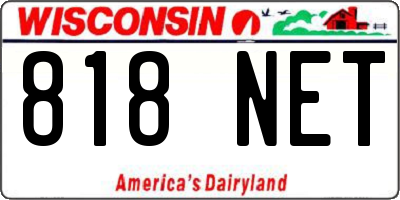 WI license plate 818NET