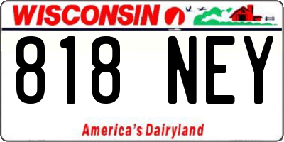 WI license plate 818NEY