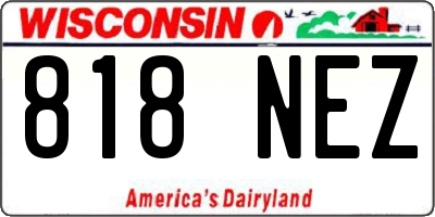 WI license plate 818NEZ