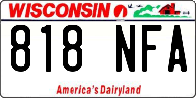 WI license plate 818NFA