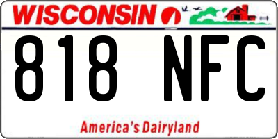 WI license plate 818NFC