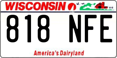 WI license plate 818NFE
