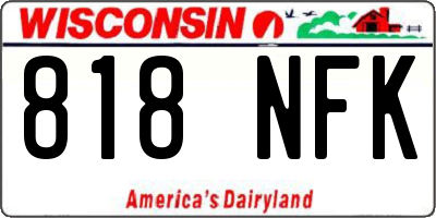WI license plate 818NFK