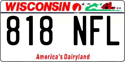 WI license plate 818NFL