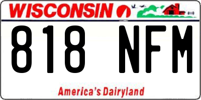 WI license plate 818NFM