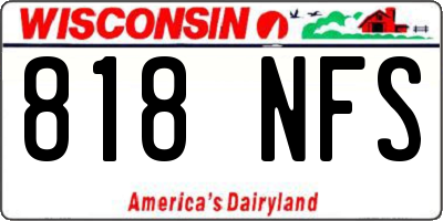 WI license plate 818NFS