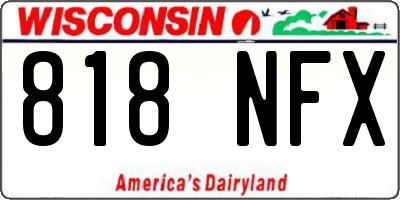 WI license plate 818NFX
