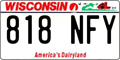 WI license plate 818NFY