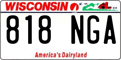WI license plate 818NGA