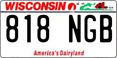 WI license plate 818NGB