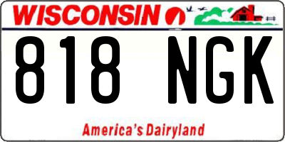 WI license plate 818NGK
