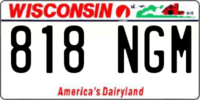 WI license plate 818NGM