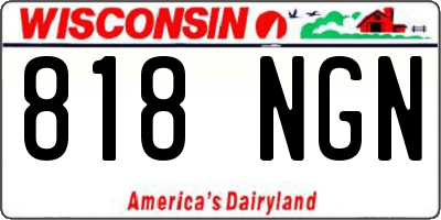 WI license plate 818NGN