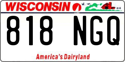 WI license plate 818NGQ