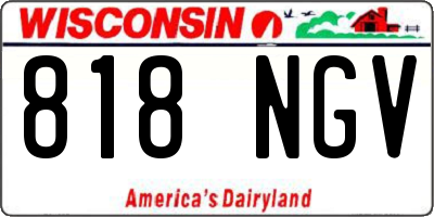 WI license plate 818NGV