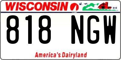WI license plate 818NGW