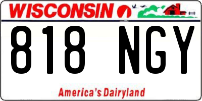 WI license plate 818NGY