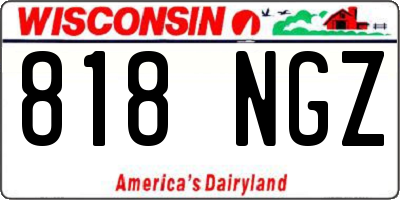 WI license plate 818NGZ