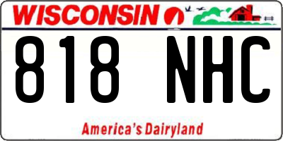 WI license plate 818NHC