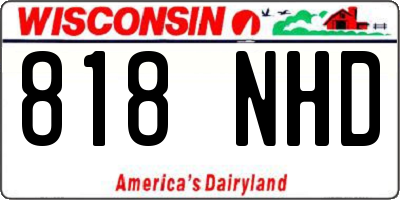 WI license plate 818NHD