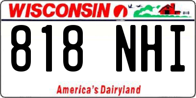 WI license plate 818NHI