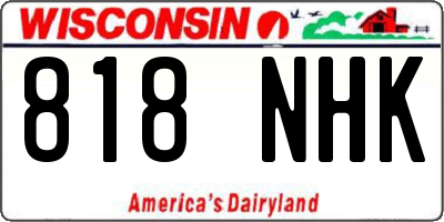 WI license plate 818NHK