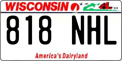 WI license plate 818NHL