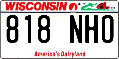 WI license plate 818NHO