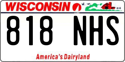 WI license plate 818NHS