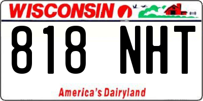 WI license plate 818NHT
