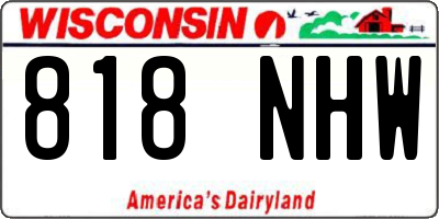 WI license plate 818NHW