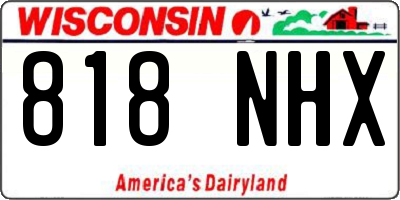 WI license plate 818NHX