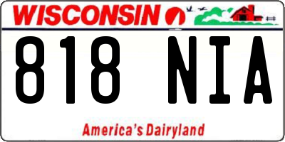 WI license plate 818NIA