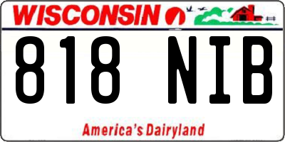 WI license plate 818NIB