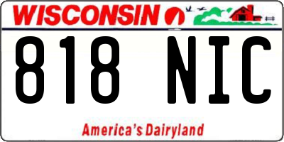 WI license plate 818NIC