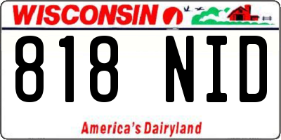 WI license plate 818NID