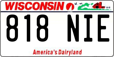 WI license plate 818NIE