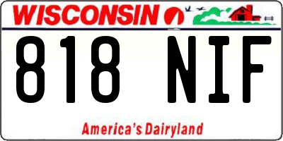 WI license plate 818NIF