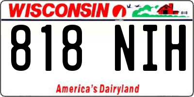 WI license plate 818NIH
