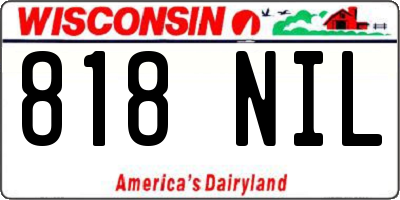 WI license plate 818NIL