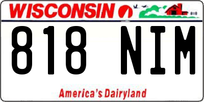 WI license plate 818NIM