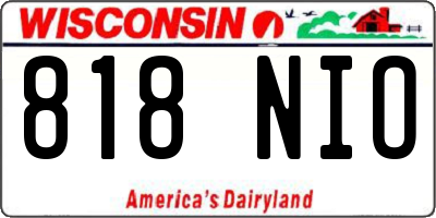 WI license plate 818NIO