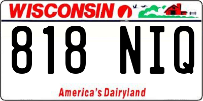 WI license plate 818NIQ
