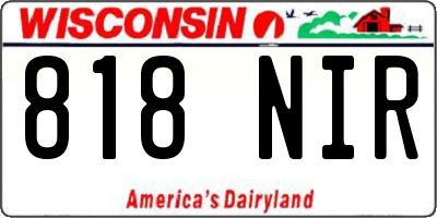 WI license plate 818NIR