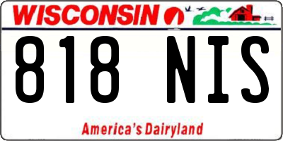 WI license plate 818NIS