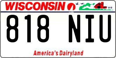 WI license plate 818NIU
